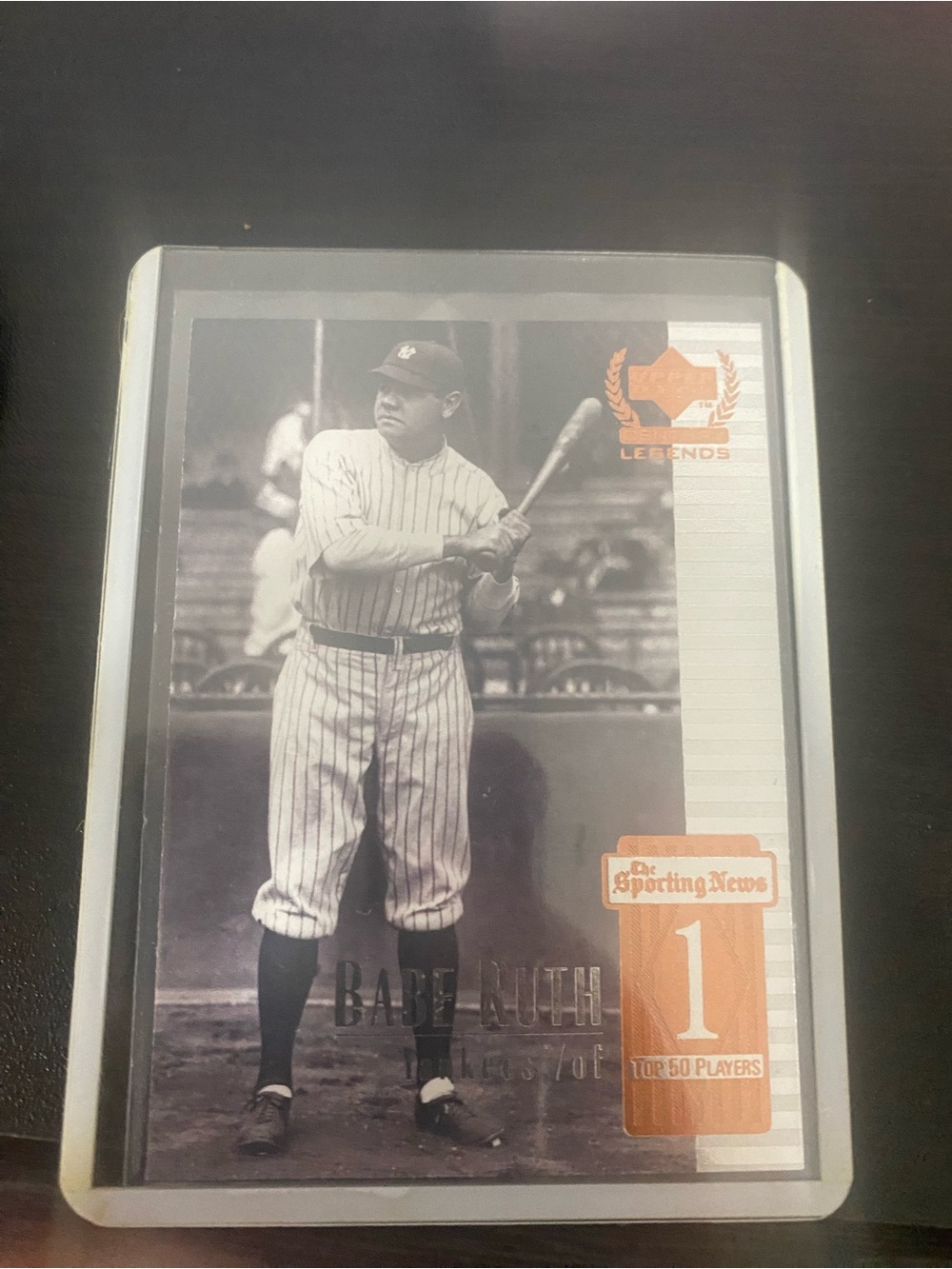 Baseball Legends Collector Card - Black & White
